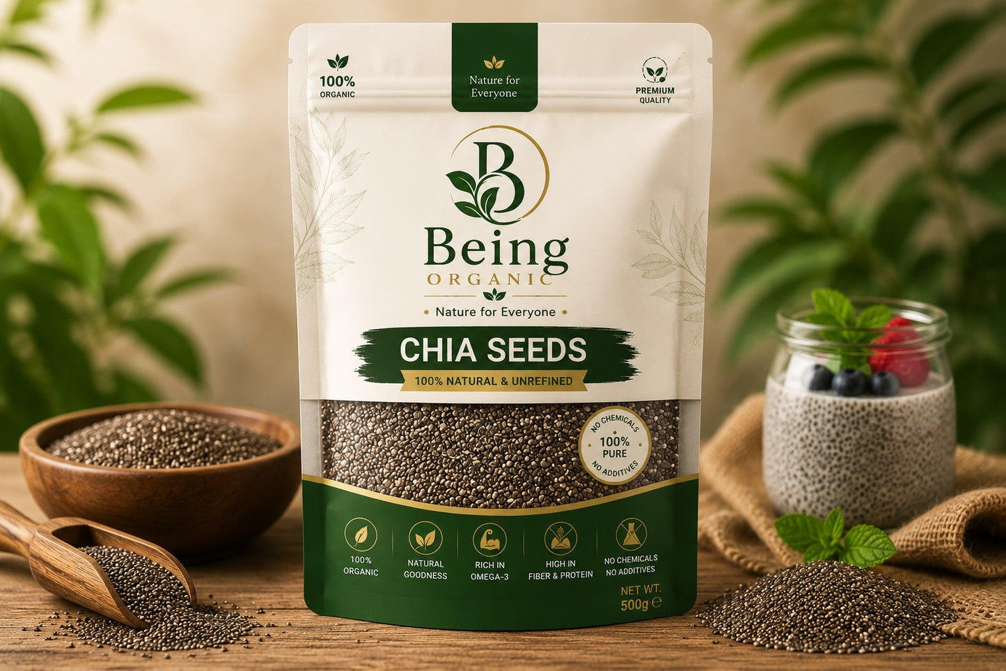 Being Organic Chia Seeds – 500g